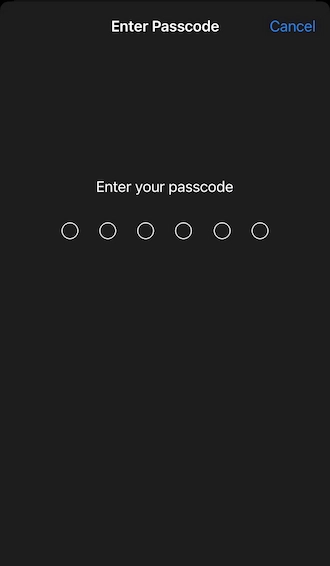 🔻Step 5: Enter passcode.