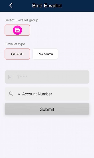 🔻Step 3: enter the account number of the wallet you choose.